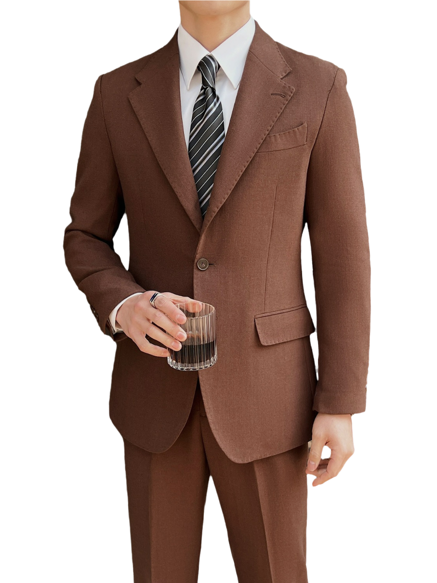 A8010 咖啡色西裝(Half Canvas)